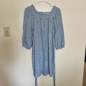 Blue Striped Universal Threads Dress with Tie Belt